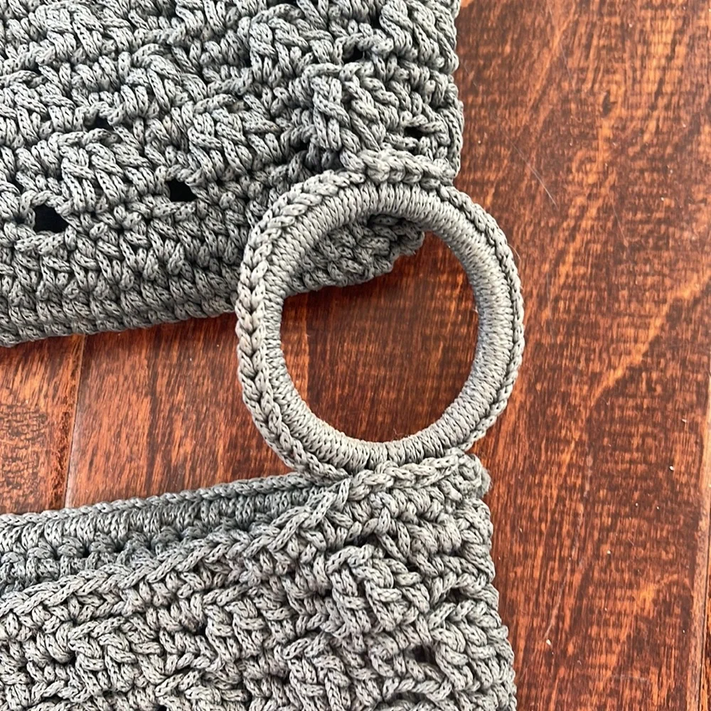 Over the door crochet style holder, very well made with sturdy wire edges